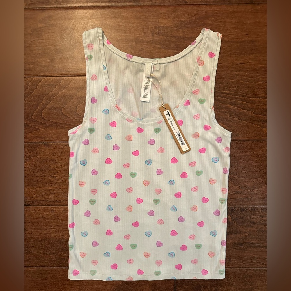 Skims Soft Lounge Tank Cloud Candy Heart Print